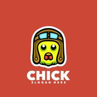 Chick pilot logo design vector