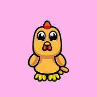 Cute chick mascot cartoon design vector