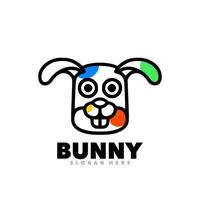 Bunny simple logo template vector