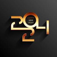 Modern Happy New Year background with metallic copper numbers design vector