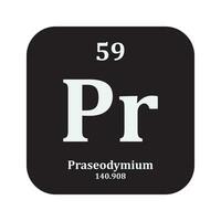 praseodimio química icono vector