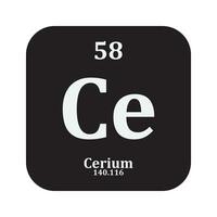 cerio química icono vector