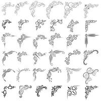 Vector illustration of decorative corner frame set. Set Hand Draw of Corners Different Shapes Flower Decoration Vector Design Doodle Sketch Style for Wedding and Banner.