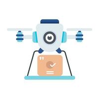 Trendy Drone Delivery vector