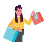 Trendy Shopping Woman vector