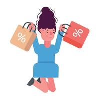 Trendy Shopping Happiness vector