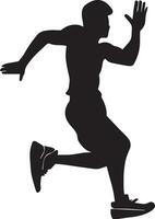 man jumping pose vector silhouette 3