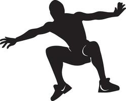 man jumping pose vector silhouette 1