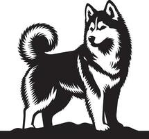 Siberian husky dog vector silhouette 7