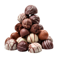 AI generated set of chocolates. photorealistic image of various chocolates, confectionery png