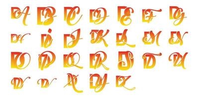conjunto colección de letra da a dz lujo moderno plantilla, floral logo diseño, adecuado para tu empresa vector