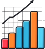 AI generated an illustration of a bar chart with ai generative png