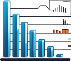 ai generiert ein Illustration von ein Bar Diagramm mit ai generativ png