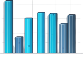 AI generated an illustration of a bar chart with ai generative png