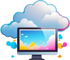 AI generated cloud computing icon png