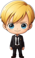 AI generated anime character with blonde hair and lightbulb png