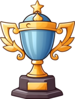 AI generated gold trophy cup on transparent background ai generative png