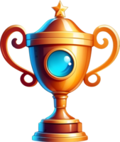 ai generado dorado trofeo taza clipart ai generativo png