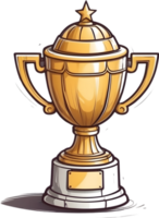 ai generado dorado trofeo taza clipart ai generativo png