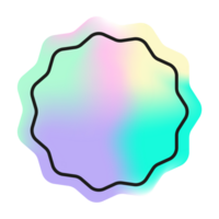 Holographic sticker, hologram label circle shape. PNG sticker for design mockup. Holographic textured sticker for preview tags, labels