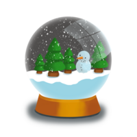 Schneemann im ein Glas Ball Illustration png