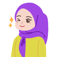 Cartoon Cute Hijab Girl png