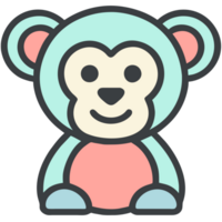 ilustración de un linda mono png