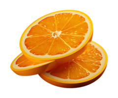 AI generated illustration of fresh orange slices ai generative png