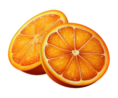 AI generated illustration of fresh orange slices ai generative png