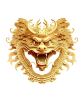 AI generated illustration of gold dragon with chinese new year ornament ai generative png