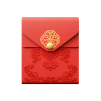 AI generated illustration of red chinese new year envelope ai generative png