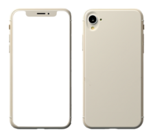 AI generated Front and back phone mockup with transparent background, generative ai png