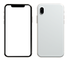 AI generated Front and back phone mockup with transparent background, generative ai png