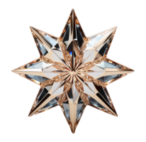 AI generated Eight angle shape crystal star element on transparent background, generative ai png