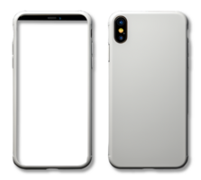 AI generated Front and back phone mockup with transparent background, generative ai png