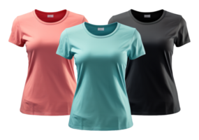 AI generated Plain women's t-shirt mockup with front view, generative ai png