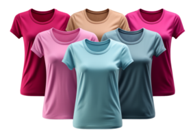 AI generated Plain women's t-shirt mockup with front view, generative ai png