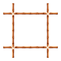 bambu quadro, Armação a partir de Gravetos e corda dentro desenho animado estilo, fronteira isolado em branco fundo. tribal painel, jogos cardápio. vetor ilustração png