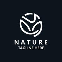 letra norte naturaleza ecología logo con hojas adecuado para negocio jardín modelo vector