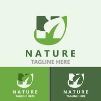 Letter N nature ecology logo with leaves suitable for business garden template vector