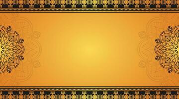 yellow background, with ornamental mandala vector