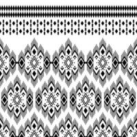 Geometric tribal ornament design with seamless pattern. Ethnic Aztec Navajo style. Black and white colors. Design for textile, fabric, clothing, curtain, rug, batik, ornament, background, wrapping. vector