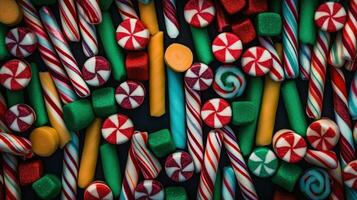 AI Generated Seasonal holiday food sugar bright background celebrate candy festive striped dessert photo