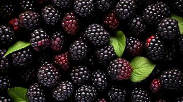 AI Generated Nature organic fruit raspberry dessert vegetarian ripe diet ingredient delicious photo