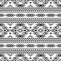 Seamless abstract ethnic pattern design. Tribal Aztec geometric illustration. Black and white colors. Design for textile, fabric, clothing, curtain, rug, ornament, wallpaper, background, paper. vector