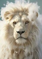 AI Generated Big cat wildlife wild feline fur mane carnivore nature portrait mammal majestic africa photo