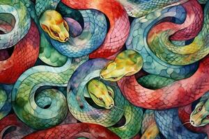 AI Generated Zoo pattern eye exotic serpent wildlife background macro viper animal zoology textured photo