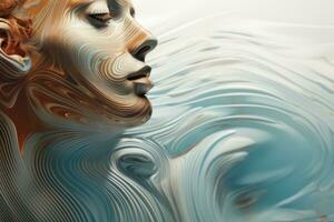 AI Generated Human woman background female face water model person nature portrait concept white photo