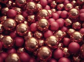 AI Generated Bright shiny many macro abstract closeup background colours sphere red berry pearl photo