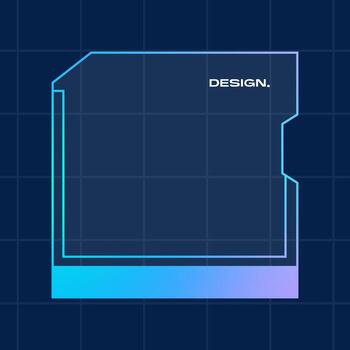 Futuristic square gradient background. Pop up window vector illustration.